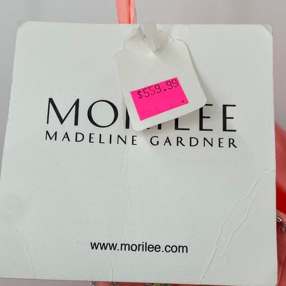 Morilee Gown Layered Tulle Strapless Beaded Embellished Bodice Pink NEW Womens 8 - Picture 9 of 13